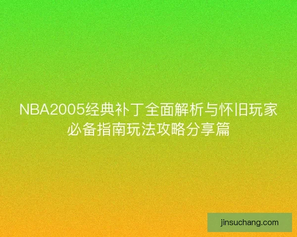 NBA2005经典补丁全面解析与怀旧玩家必备指南玩法攻略分享篇