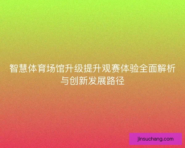 智慧体育场馆升级提升观赛体验全面解析与创新发展路径