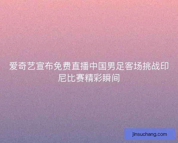爱奇艺宣布免费直播中国男足客场挑战印尼比赛精彩瞬间